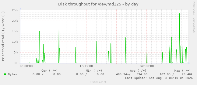Disk throughput for /dev/md125