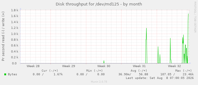 Disk throughput for /dev/md125