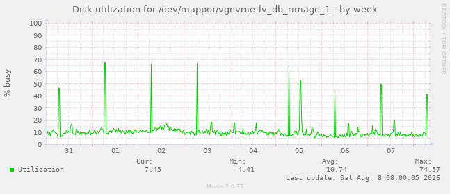 Disk utilization for /dev/mapper/vgnvme-lv_db_rimage_1