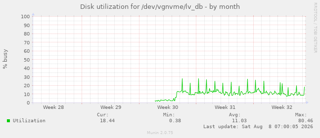 Disk utilization for /dev/vgnvme/lv_db