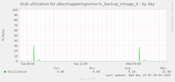 Disk utilization for /dev/mapper/vgnvme-lv_backup_rimage_0