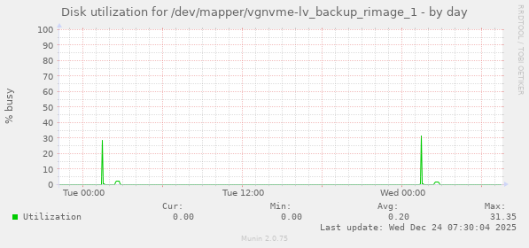 Disk utilization for /dev/mapper/vgnvme-lv_backup_rimage_1